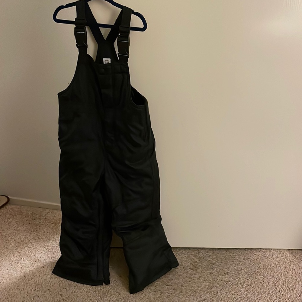 Black snow bib overalls
